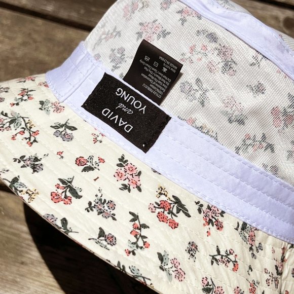 NEW Ivory Ditsy Floral Print Breathable Airy 100% Cotton Packable Bucket Hats - Picture 6 of 8